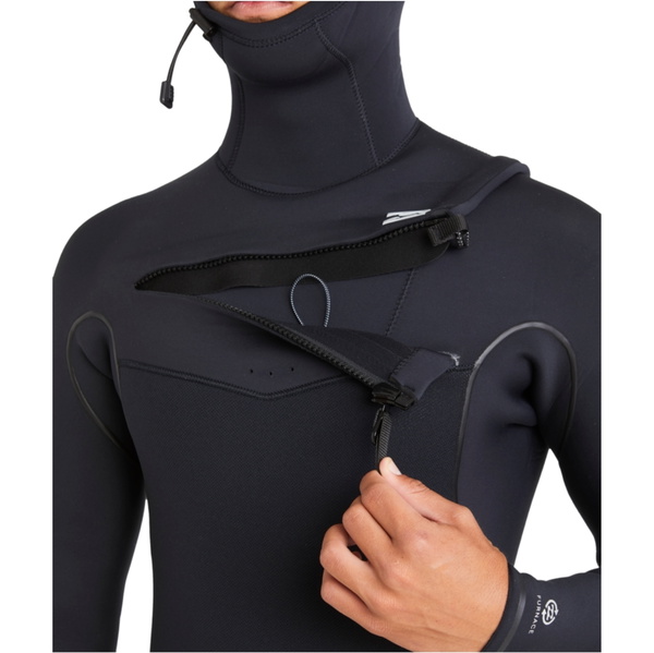 2025 Billabong Mens Furnace Natural 6/5mm Hooded Chest Zip Wetsuit ABYW200121 - Black